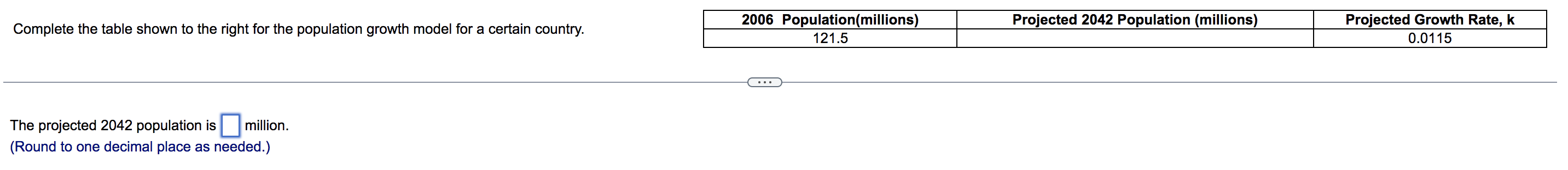 Use the exponential growth model, A = A e , to