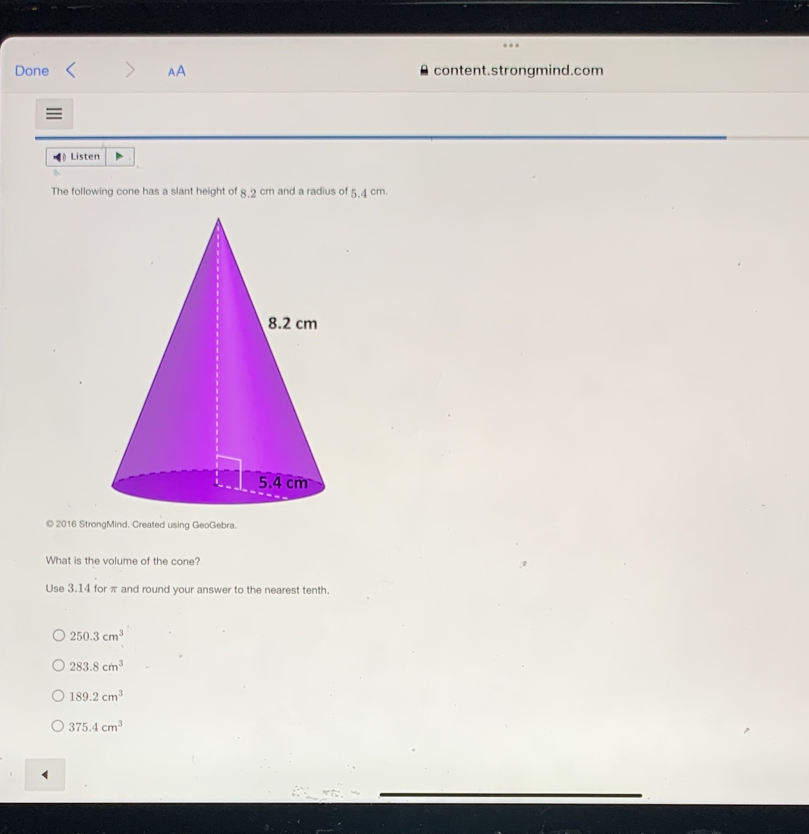 ... Done < AA A content.strongmind.com ) Listen