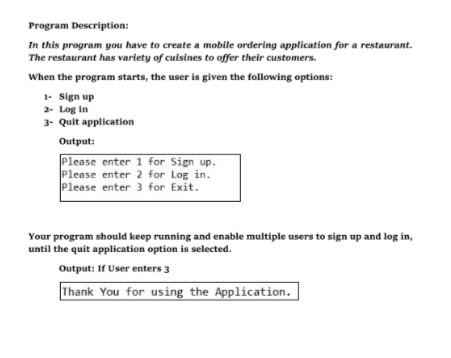Program Description: In this program you have to