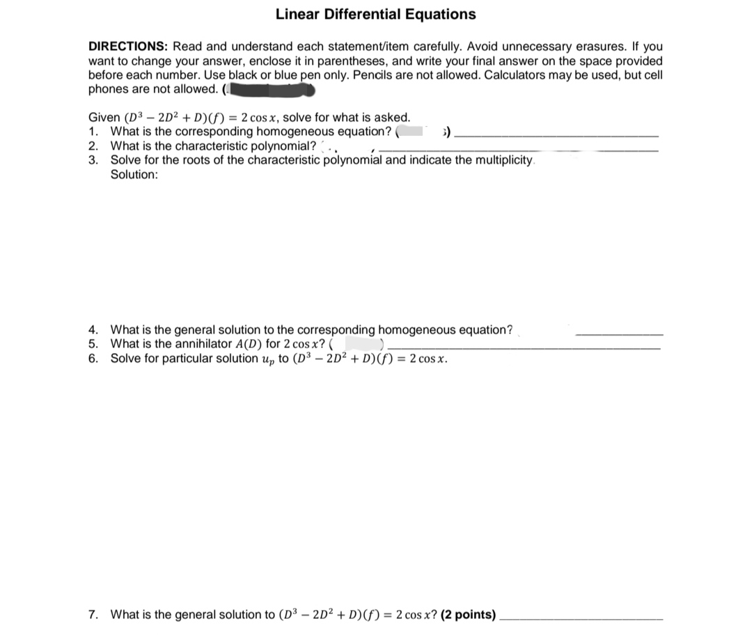*Linear differential equations \fLinear