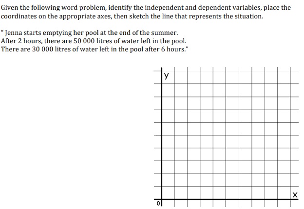 Given the following word problem, identify the