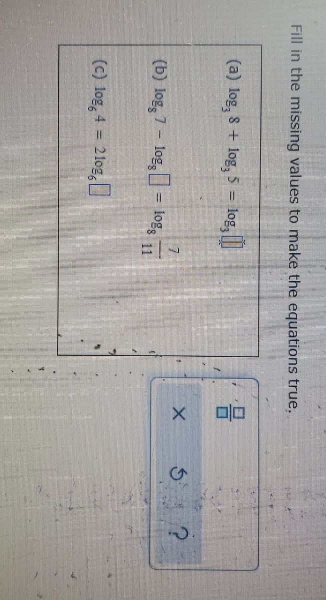 please help Fill in the missing values to make