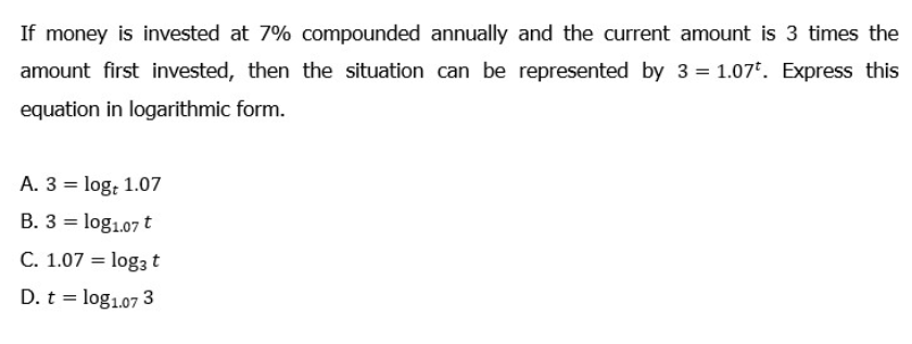 A manufacturer's supply equation is p = log