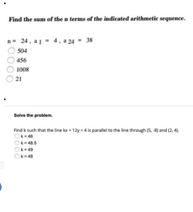 kindly solv for mcq Find the sum of the n terms