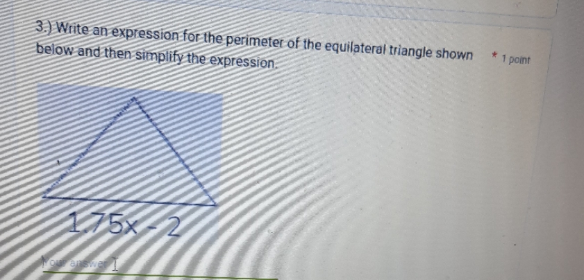 3.) Write an expression for the perimeter of the