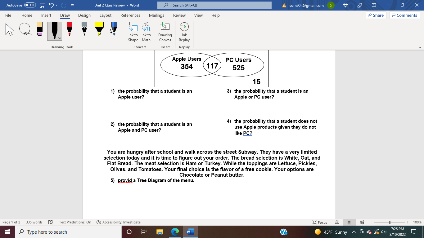 AutoSave O Off) 19 Unit 2 Quiz Review - Word