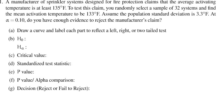 1. A manufacturer of sprinkler systems designed