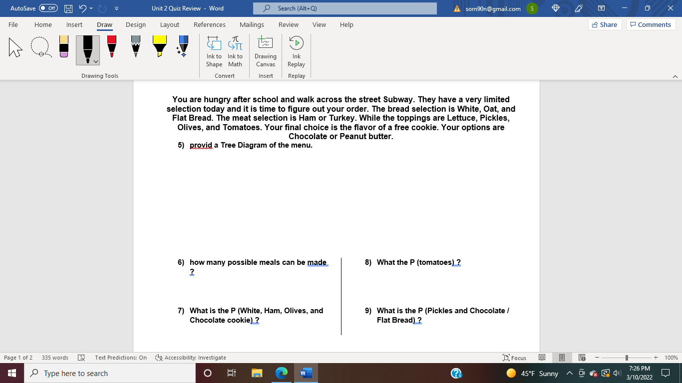 AutoSave O Off) 19 Unit 2 Quiz Review - Word