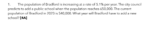 solve using logarithim 1 . The population of