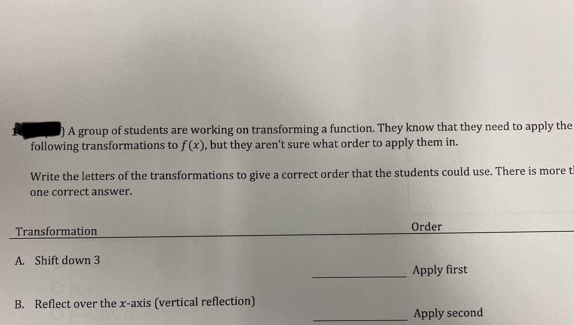 A group of students are working on transforming a