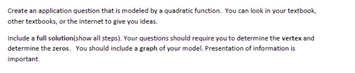 Create an application question that is modeled by