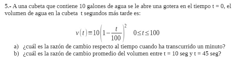 5.- A una cubeta que contiene 10 galones de agua