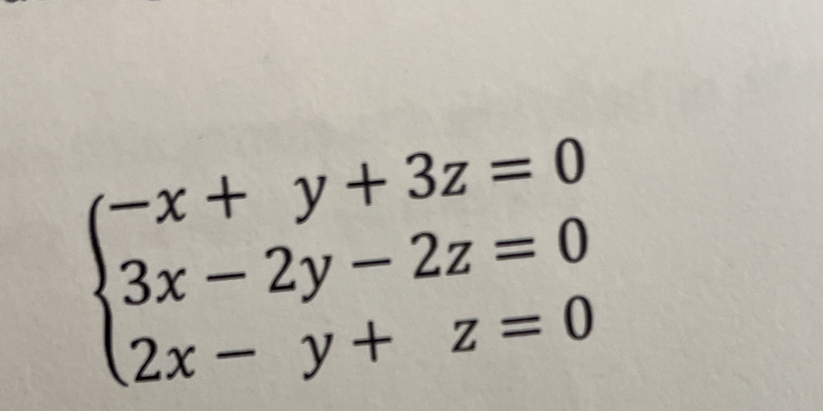 Faysal Jordan elemination -x+ y+3z = 0 3x - 2y -