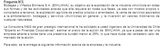 Pregunta N:3 Bodegas y Vinedos Emiliana S.A.