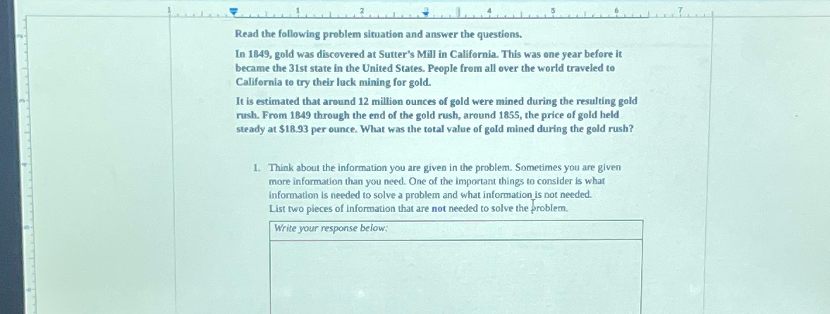 Read the following problem situation and answer