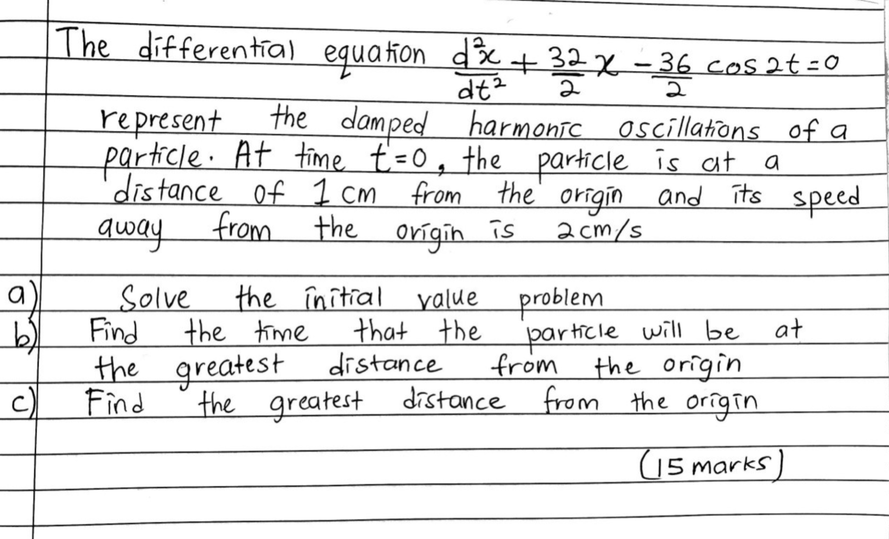 Differential Equations The differential equation