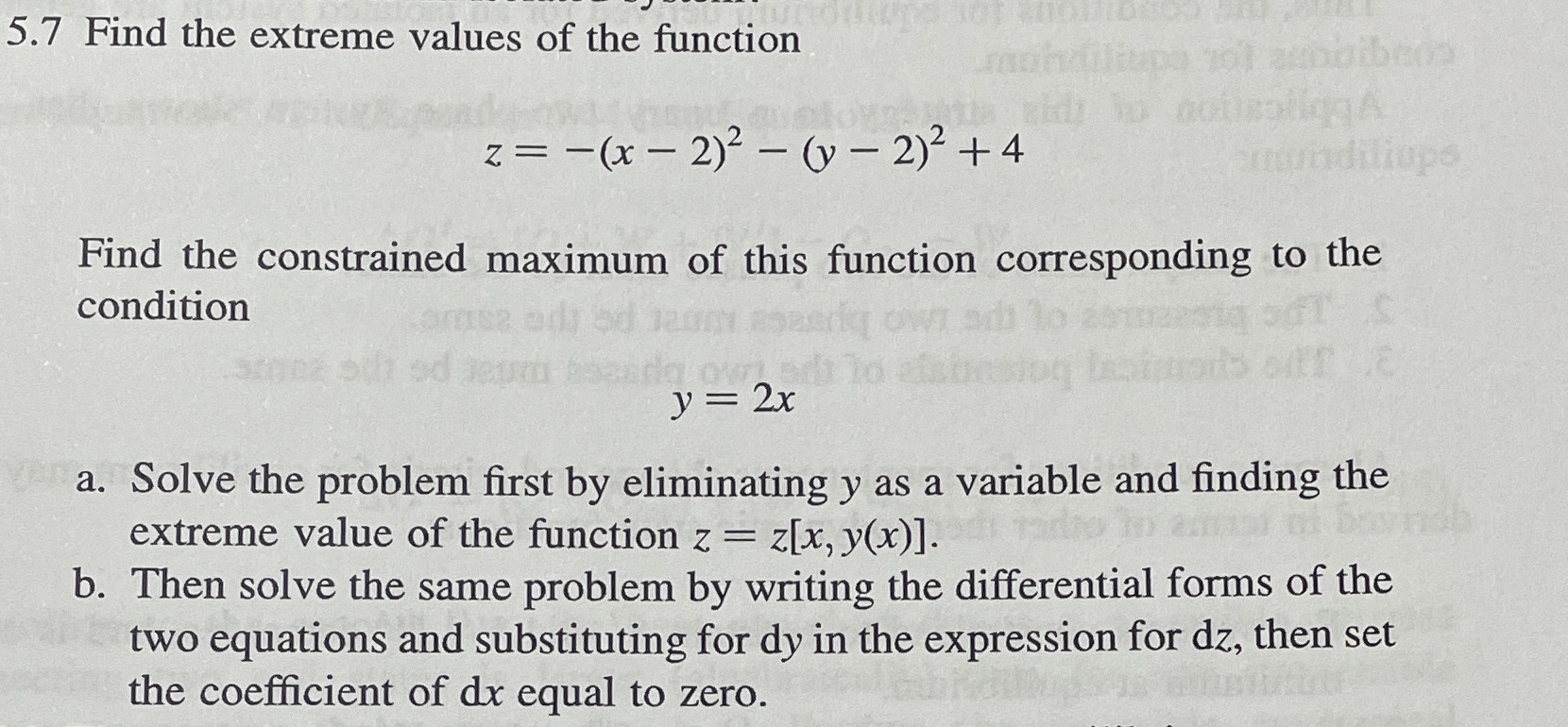 5.7 Find the extreme values of the function Z = -