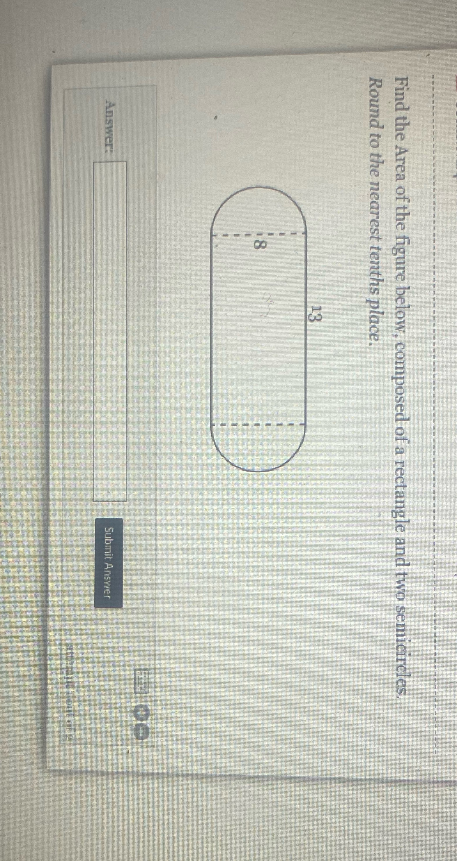 Please help Find the Area of the figure below,