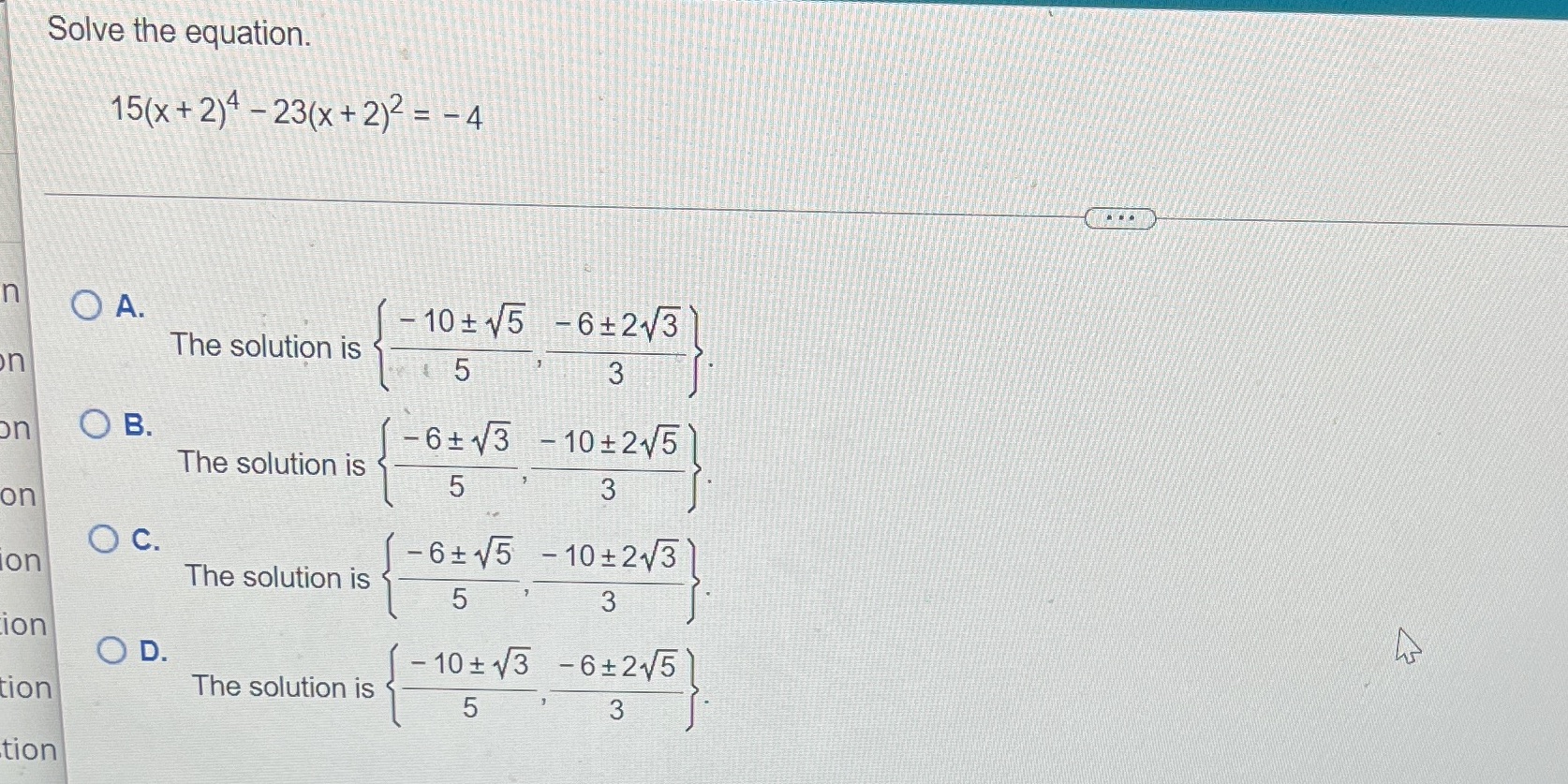 What is the correct solution from A,B,C,D explain