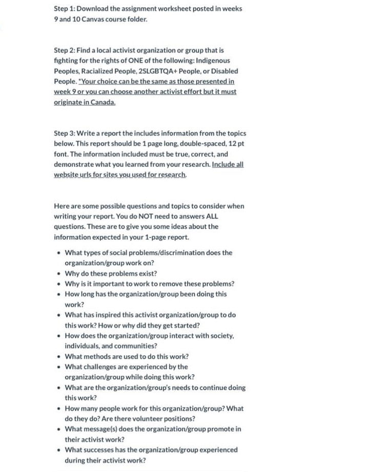 Step 1: Download the assignment worksheet posted