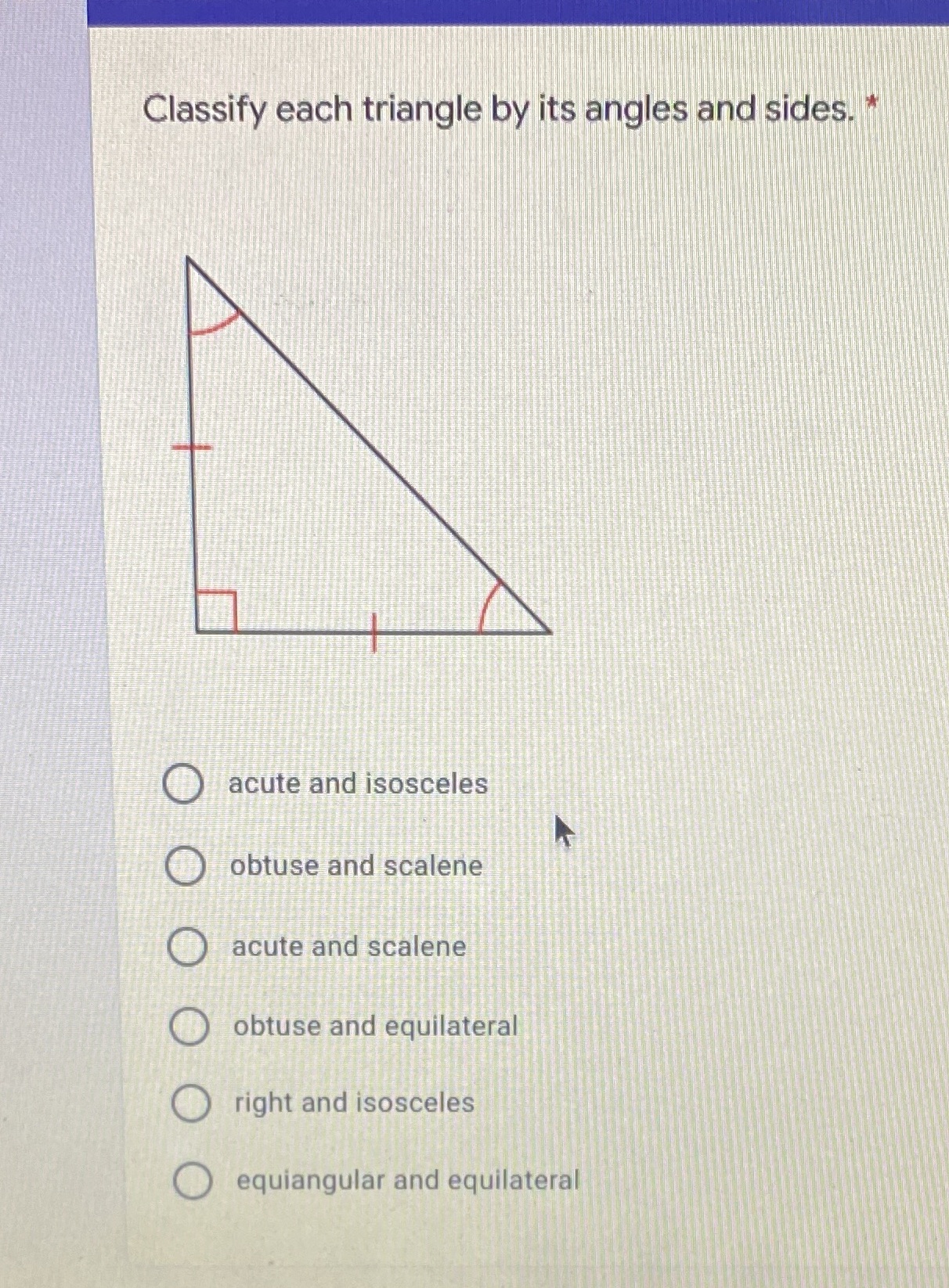 Hi Classify each triangle by its angles and