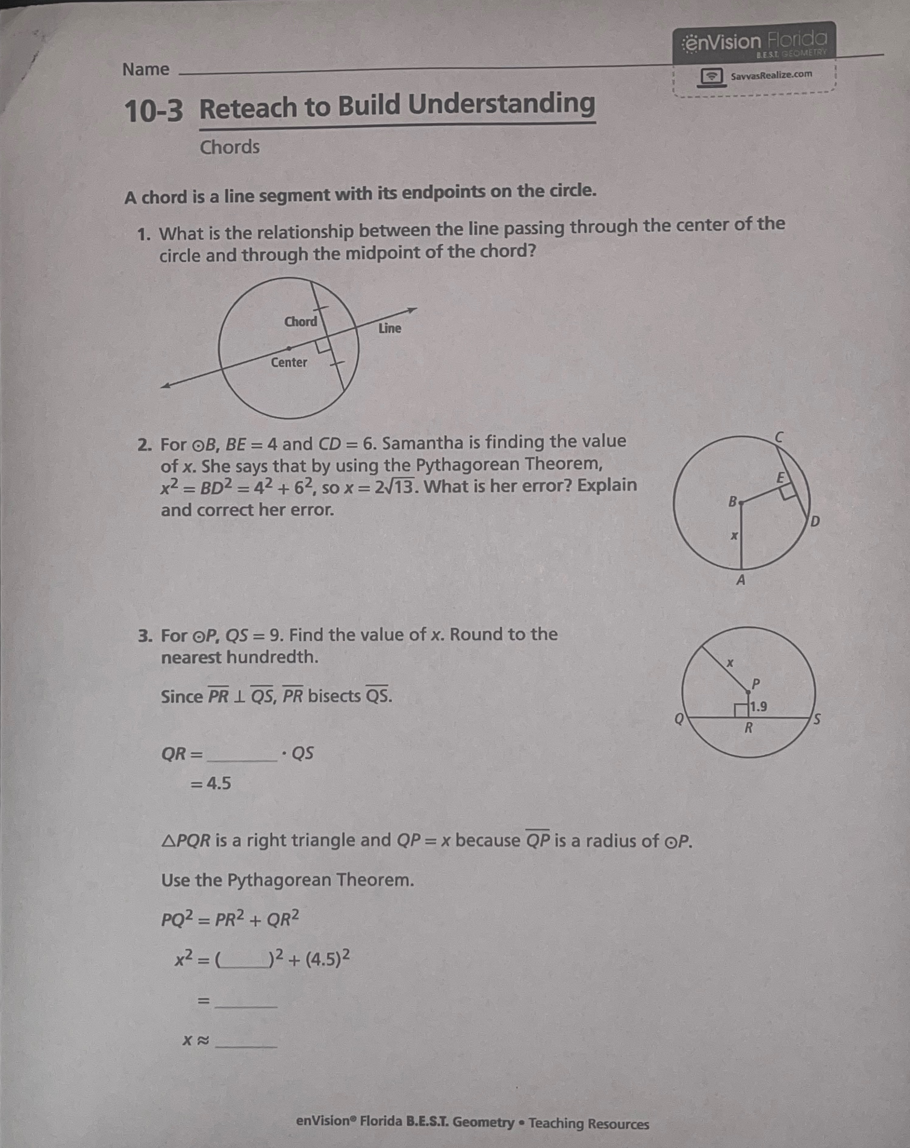 enVision Florida Name SavvasRealize.com 10-3