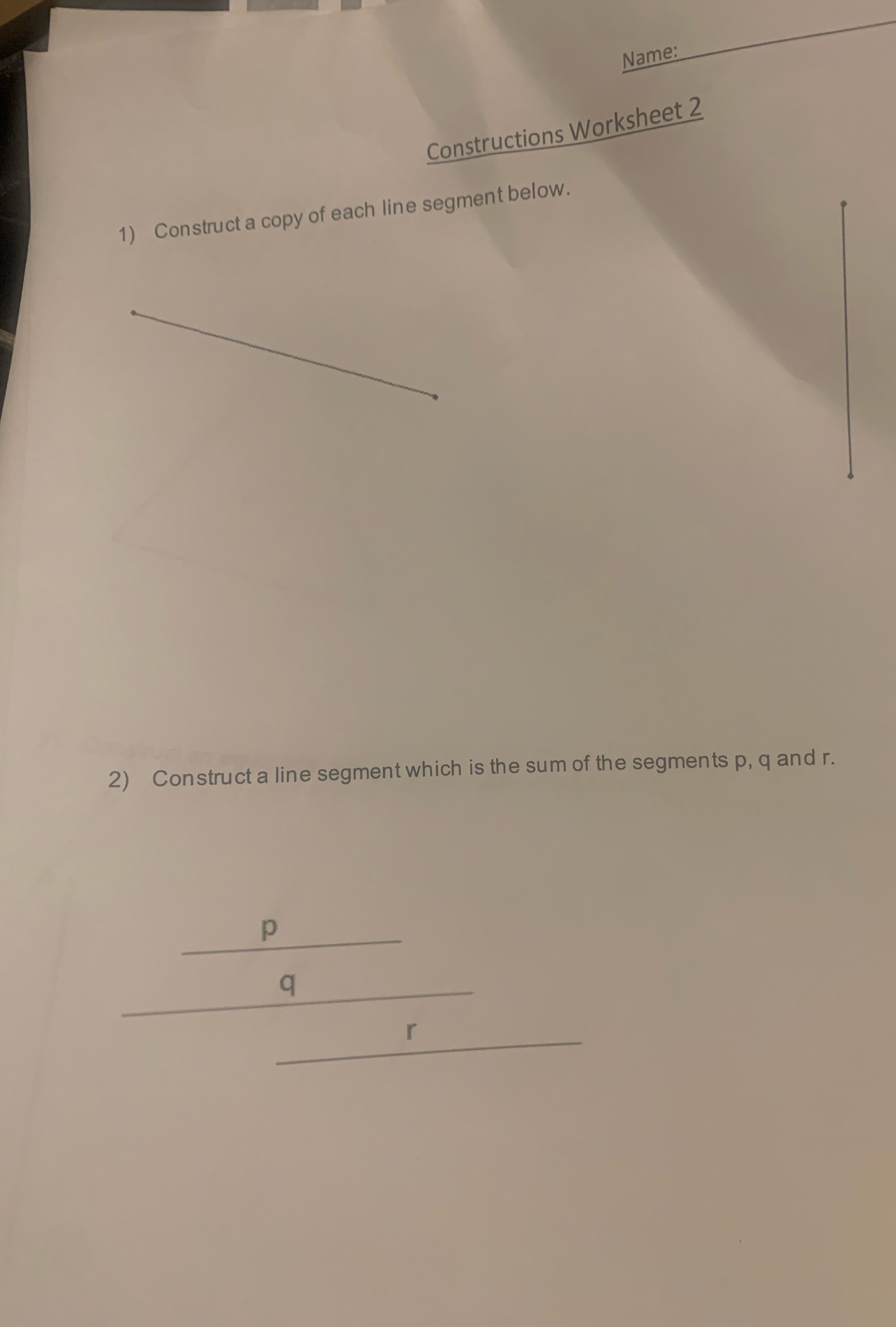 Copy a Line SegmentAdd Line