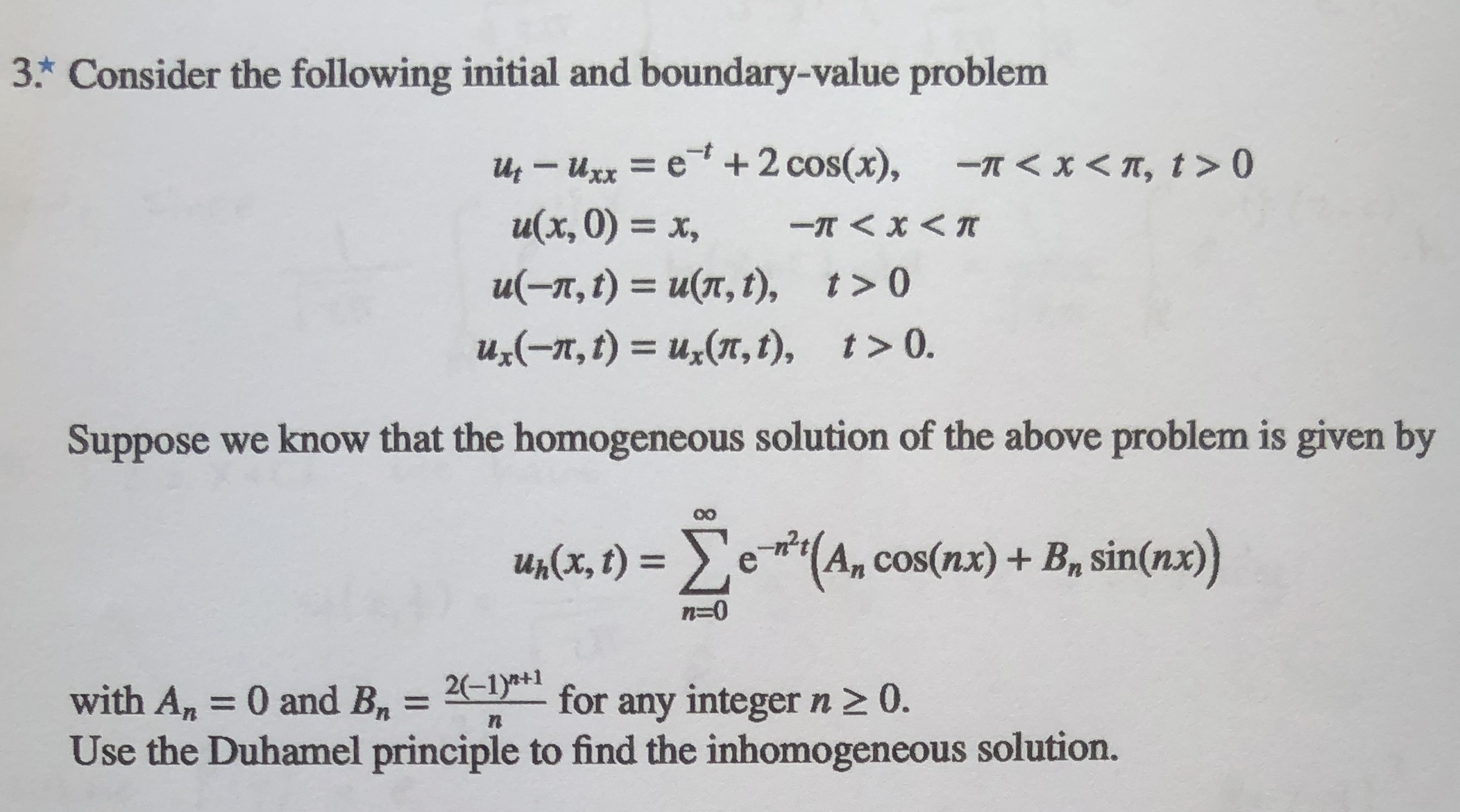 Partial differential equations 3* Consider the