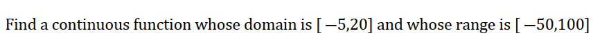 Find a continuous function whose domain is