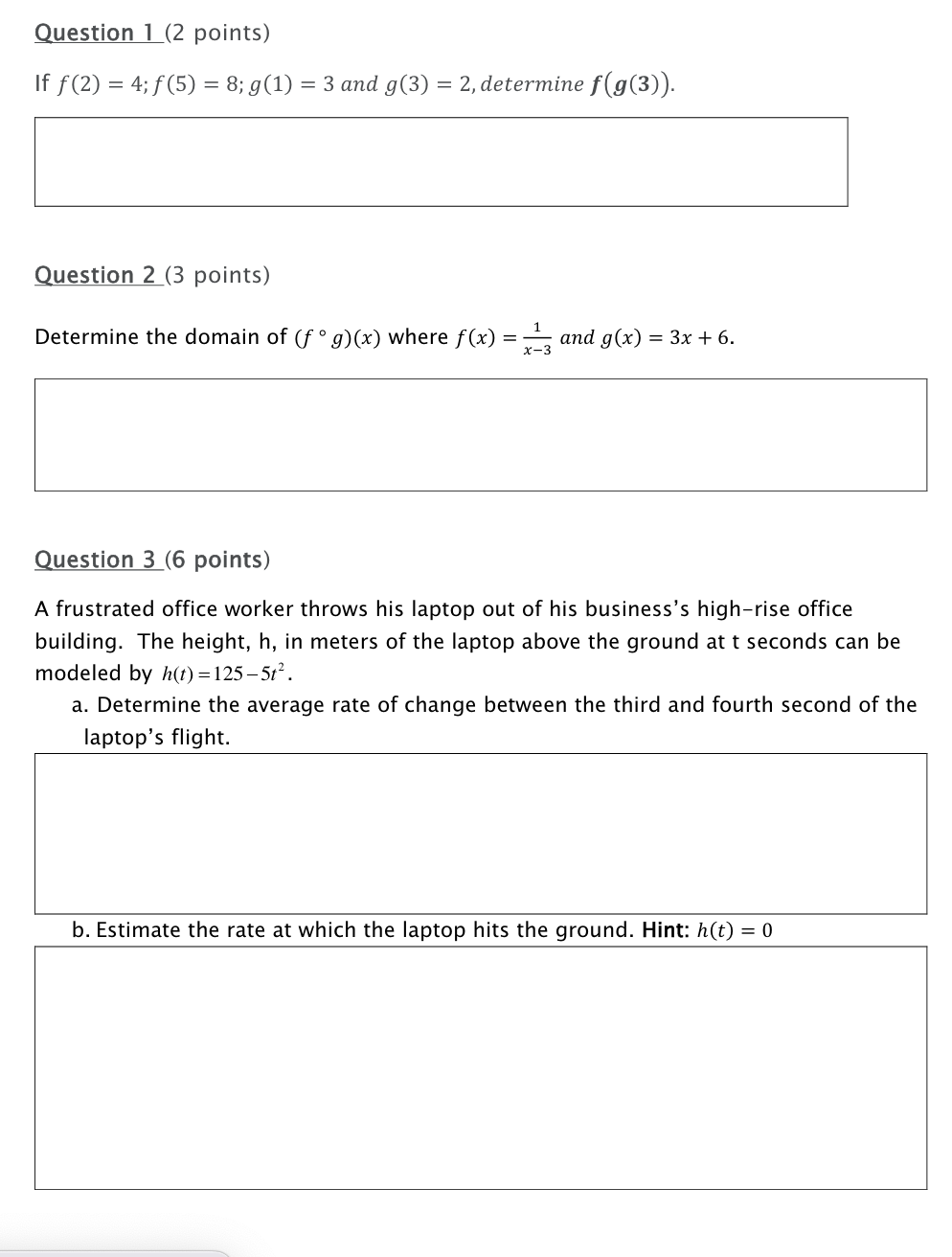 THIS IS FOR ADVANCED FUNCTIONS PLEASE ANSWER