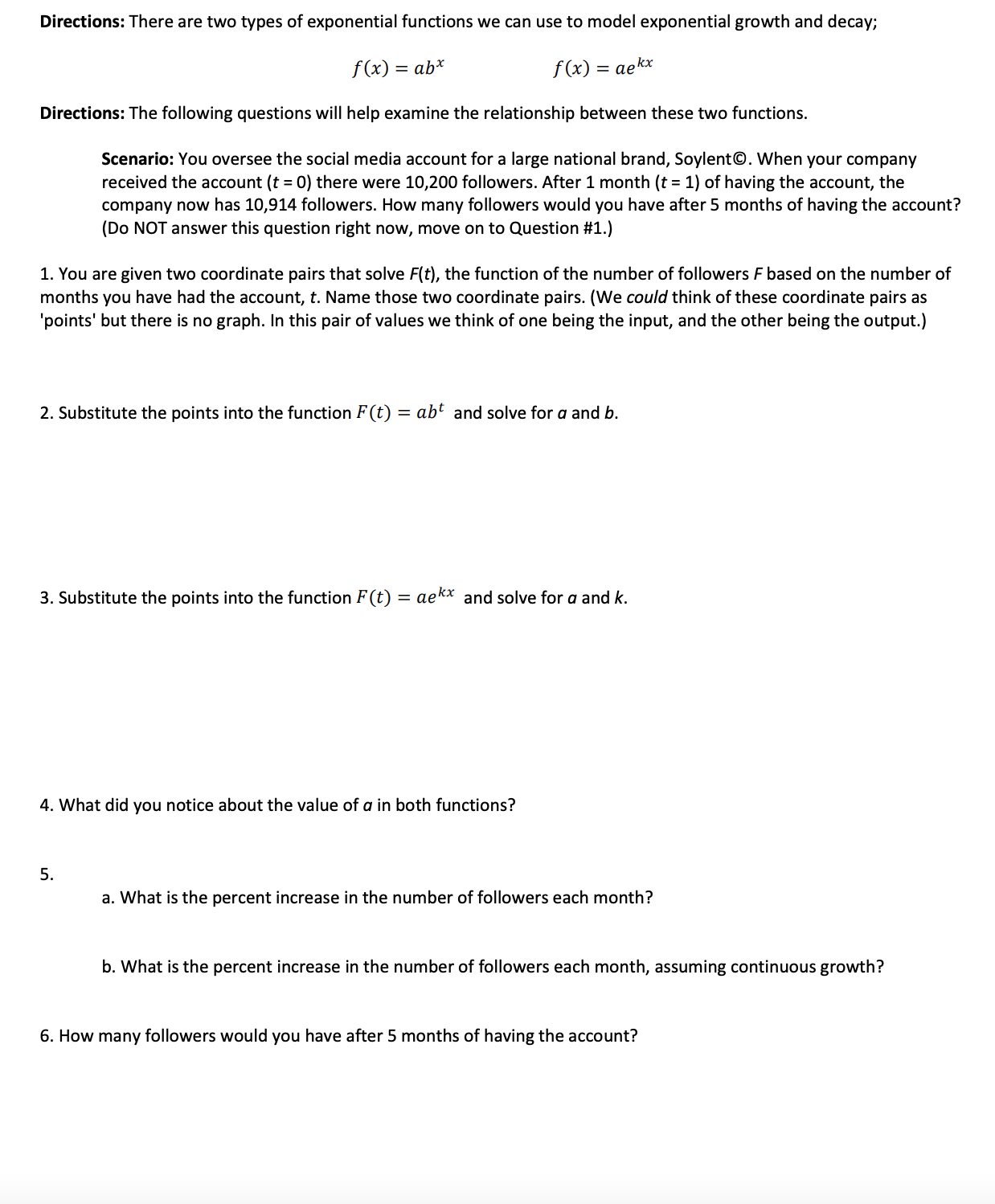 Directions: There are two types of exponential
