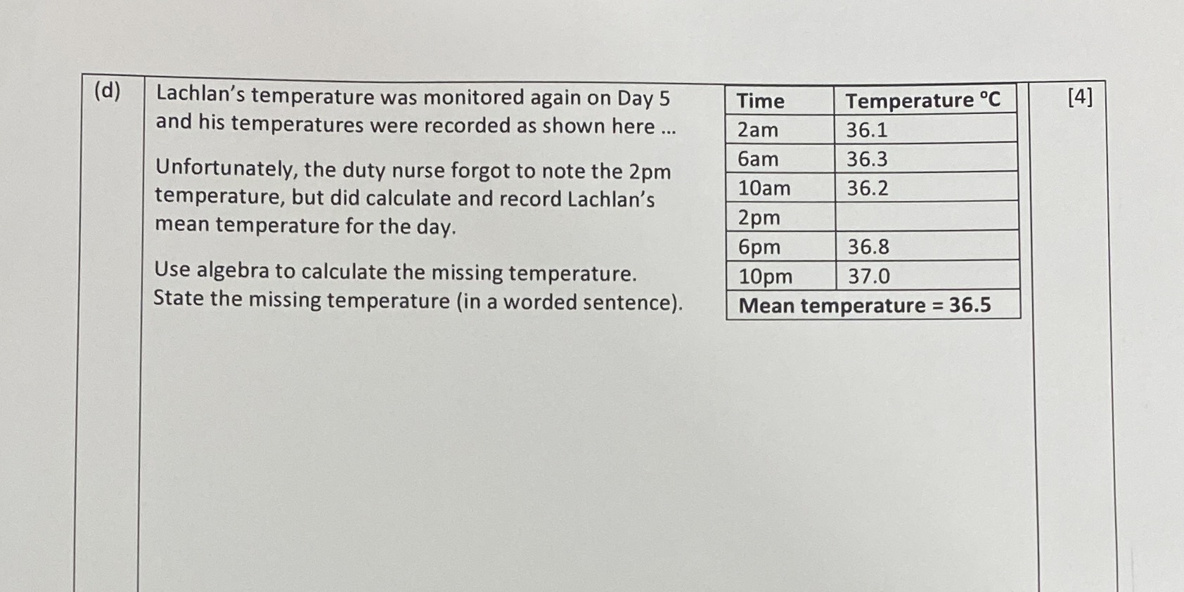 Please show all working thanks (d) Lachlan's