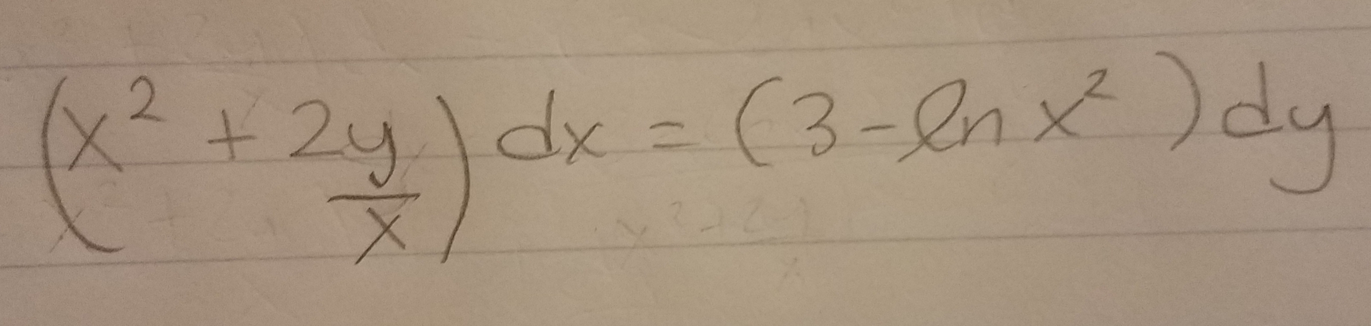 x < + 2 4 ) dx = ( 3 - en x ) dy