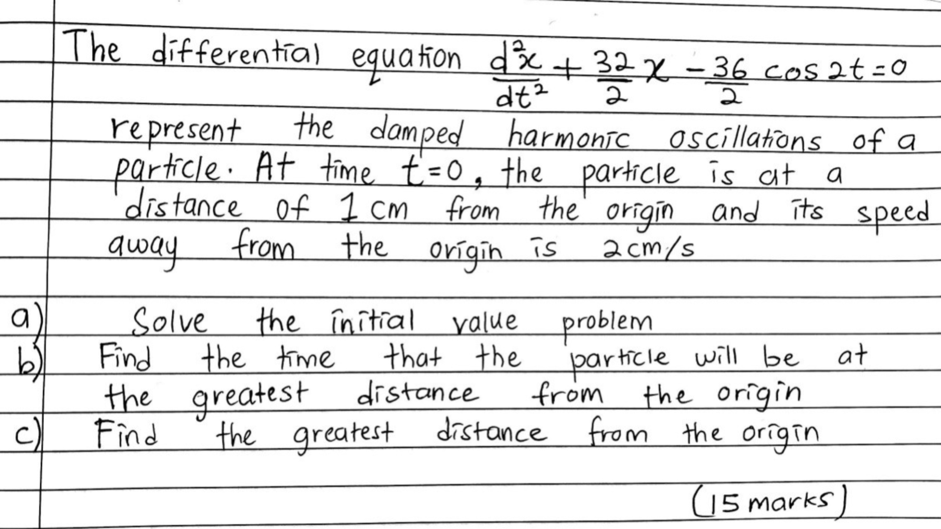 Differential Equations The differential equation