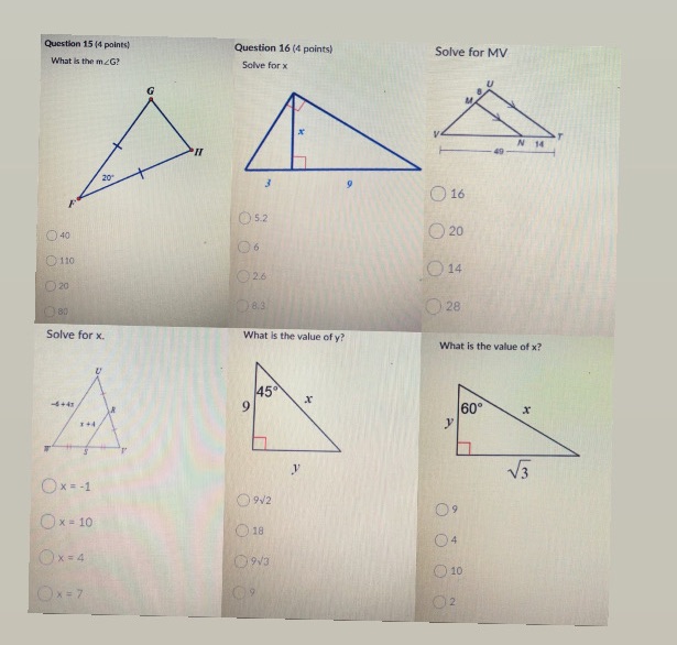 Help me with these 6 please Question 15 (4