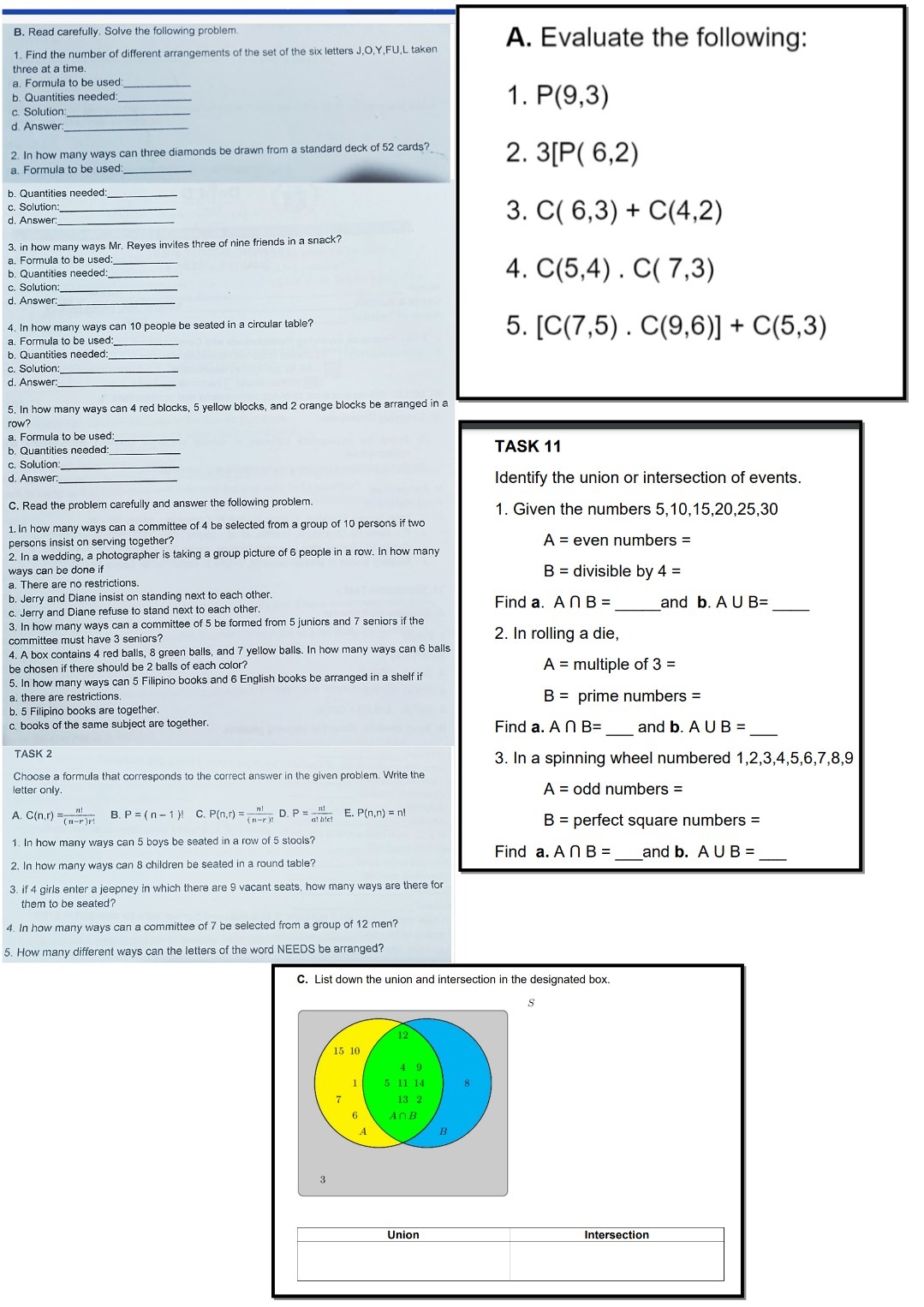 B. Read carefully. Solve the following problem.