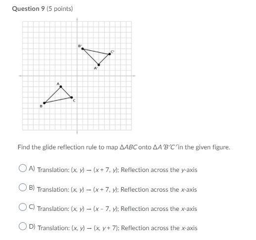 \fQuestion 9' {5 points] Find the glide