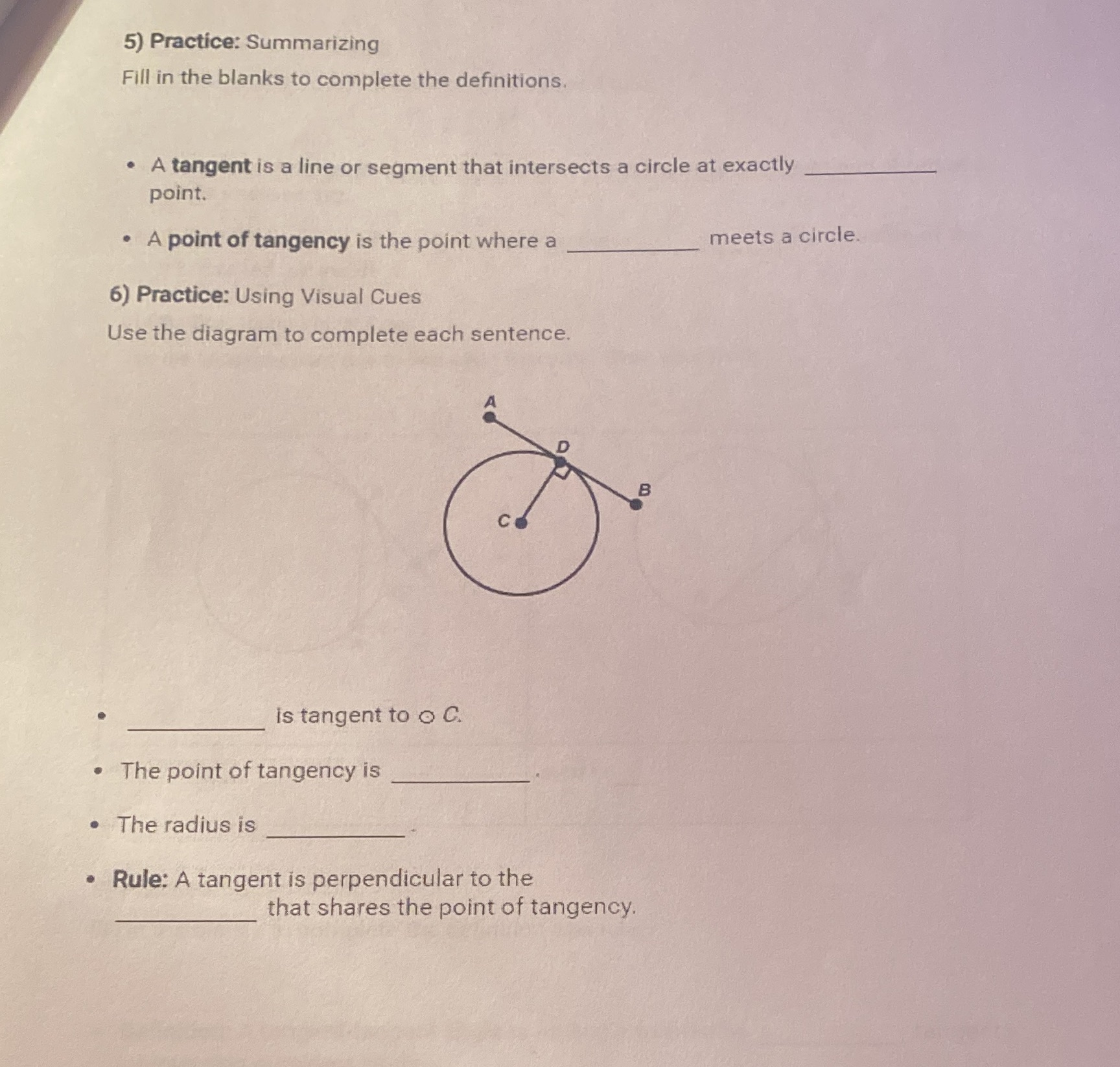6.6.1 5) Practice: Summarizing Fill in the blanks