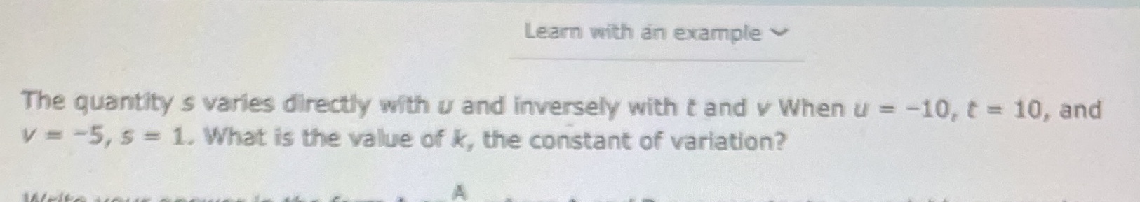 Learn with an example The quantity s varies