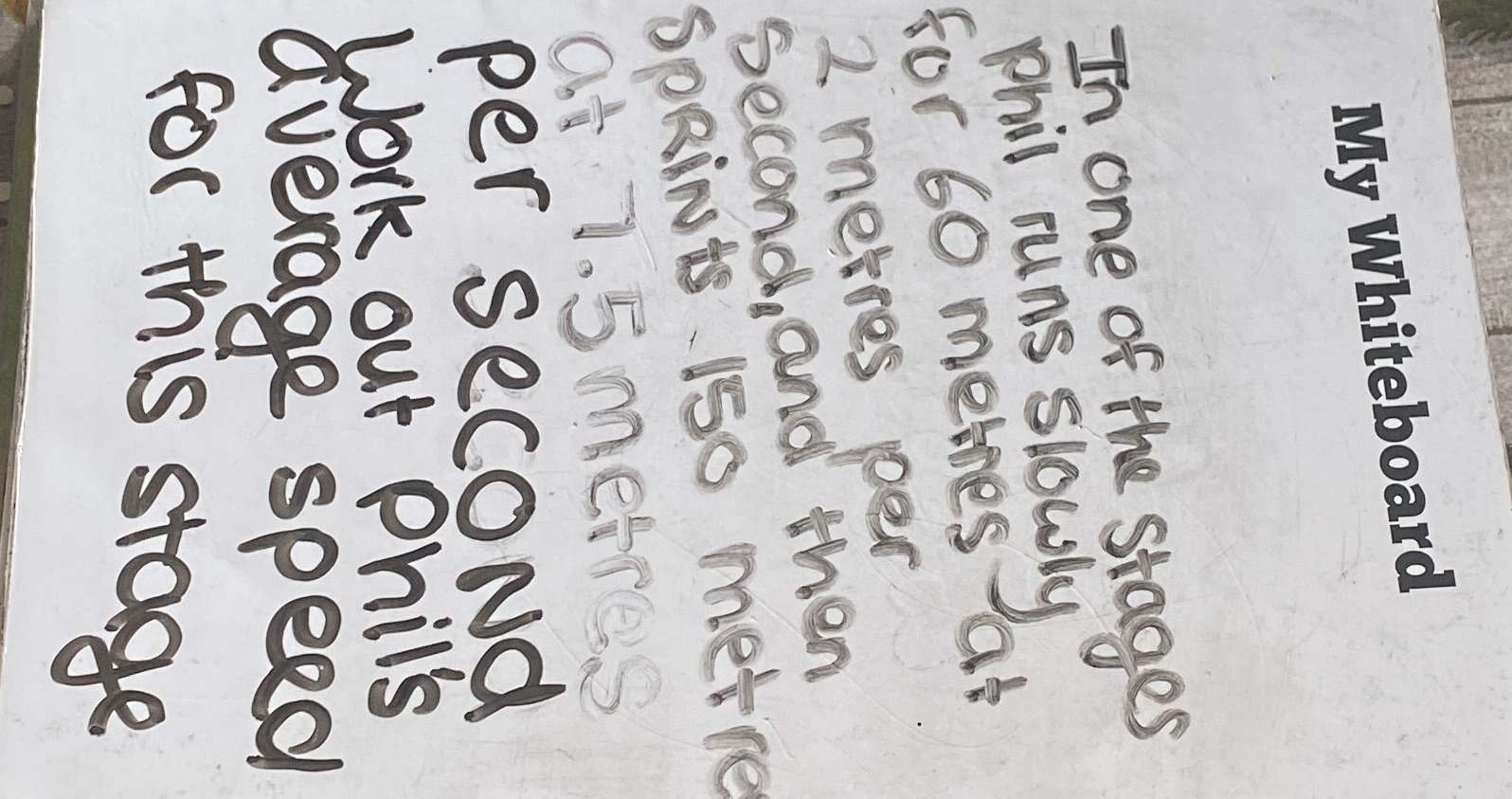 In one of the stages Phil runs slowly for 60