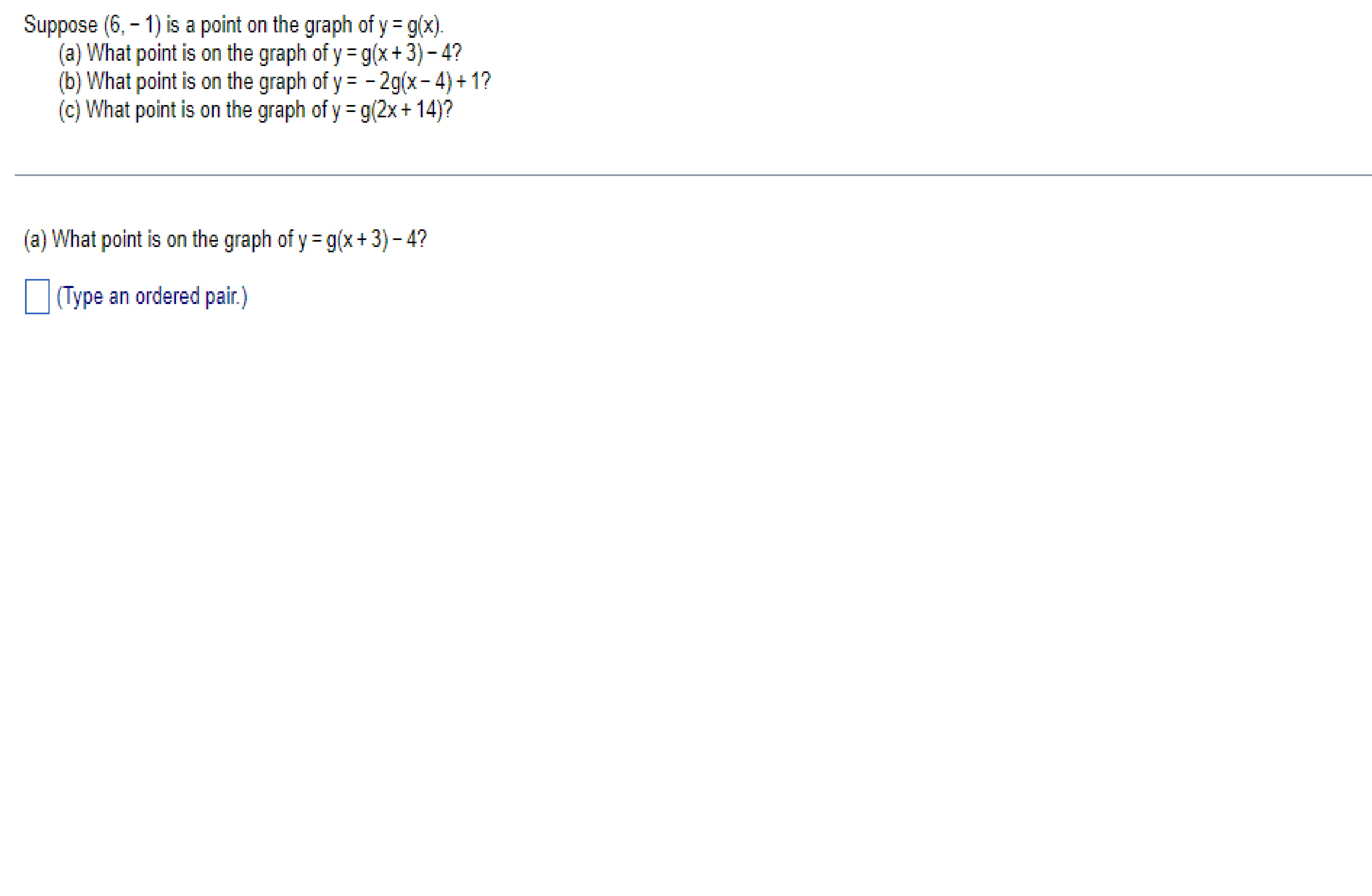 Suppose (6, - 1) is a point on the graph of y =