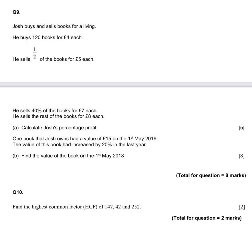 could you please answer them 09. Josh buys and