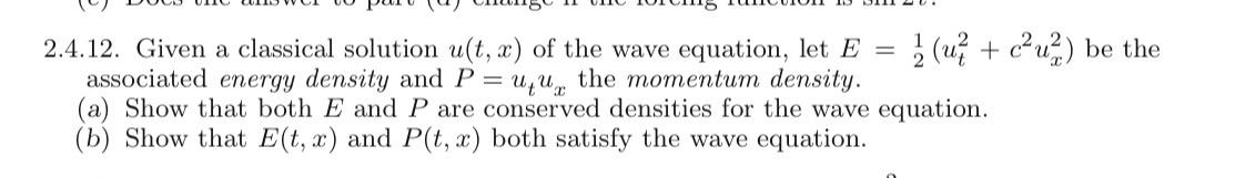 2.4.12. Given a classical solution u(t, x) of the