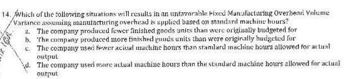 14. Which of the following situations will