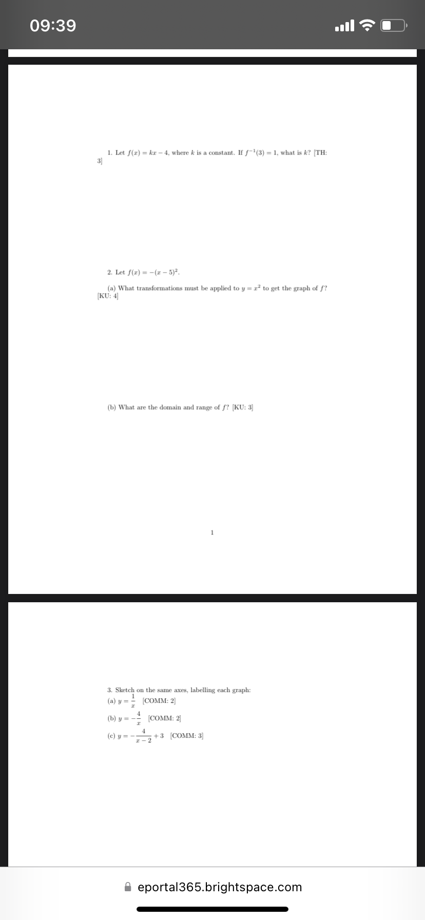 09:39 1. Let f(x) = kr - 4, where k is a