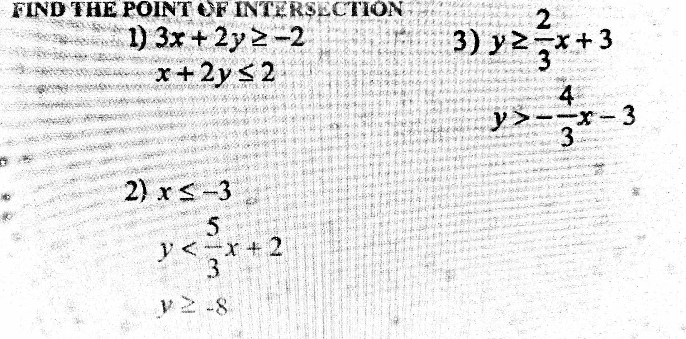 Find the point of intersection Lesson: Linear
