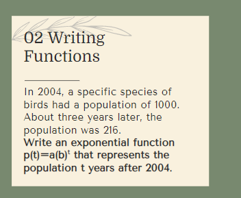 01 Describing Functions 1. Write the exponential
