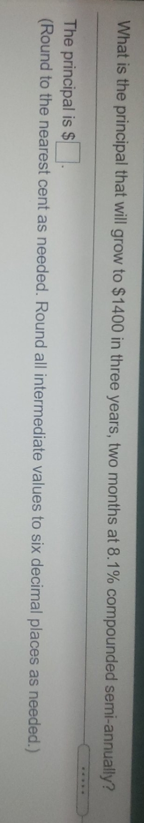 answer please What is the principal that will