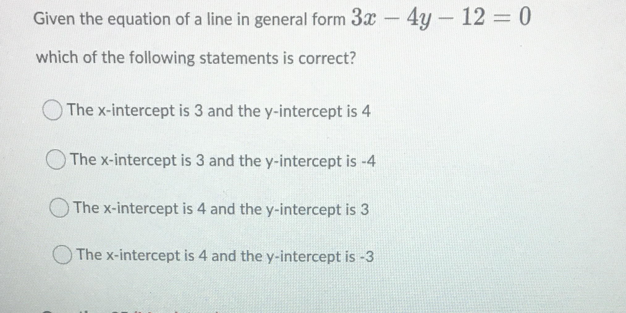 Select right expression Given the equation of a