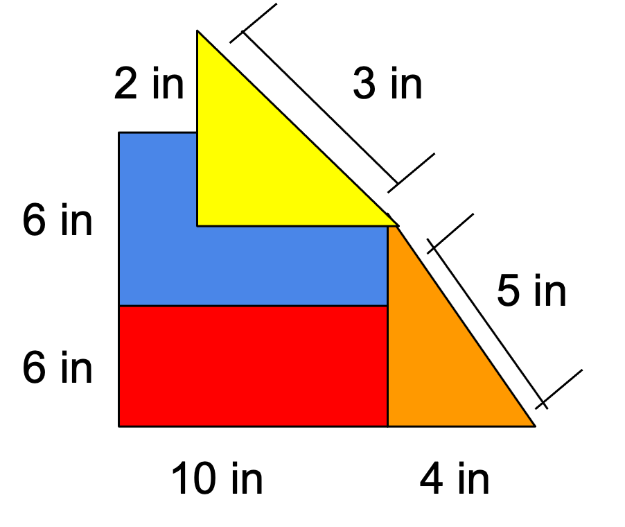 Calculate the area of each composite figure and